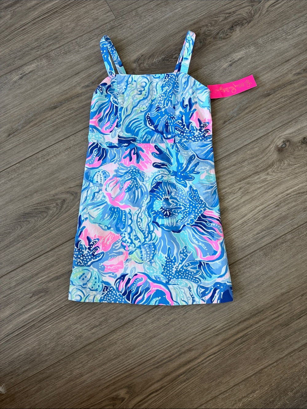 Lilly Pulitzer Blue, Pink & Aqua Girls Casual Shift Dress